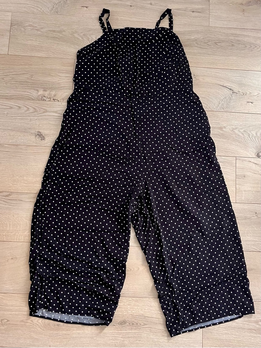 Old Navy 3X Black Polka Dot Wide-Leg Crop length Romper